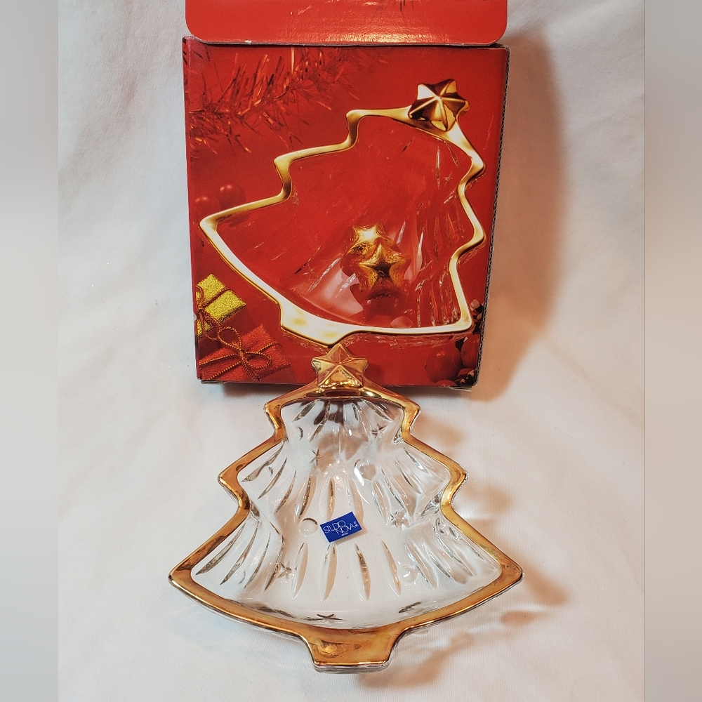 Studio Nova Yuletide Spirit Gold Sweet Dish, WX025/503, NIB